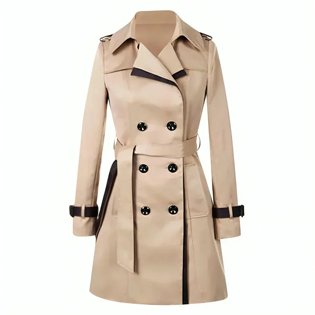 Asta | Lang Damefrakke i Trenchcoat-Design