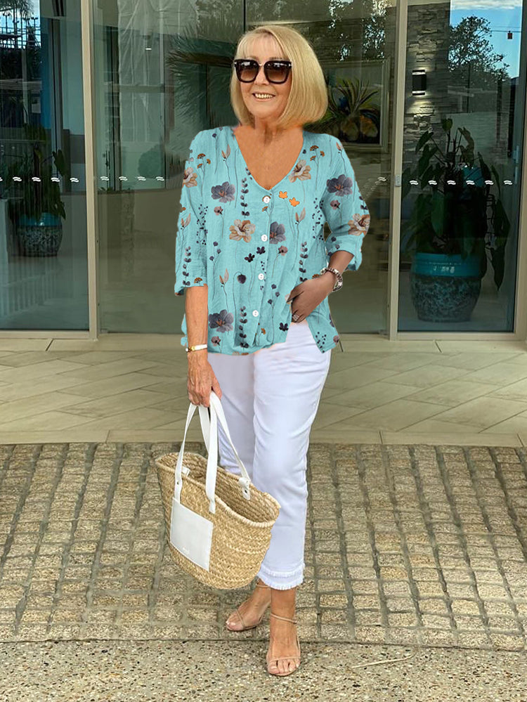 Laura | Blomstret Damebluse