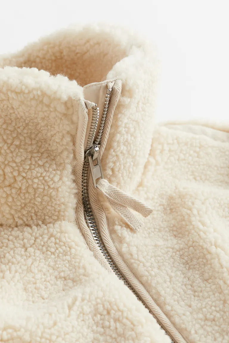 Josefine | Varm Dame Teddyjakke med Lynlås